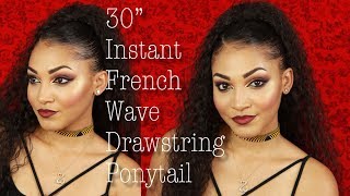  30" Instant French Wave Drawstring Ponytail By Sensationnel Hair | Lavenia Love