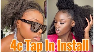 My First Time Trying Tap Ins On 4C Natural Hair Ft  Curls Queen