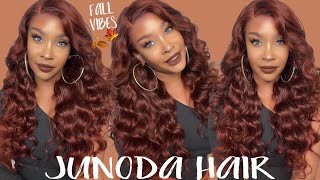 The Perfect Wig For Fall  Step By Step Auburn Wig Installation |Ft. Junoda Hair
