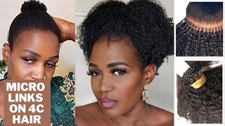 How To: Install Microlinks On 4C Natural Short Hair By Yourself|Curlsqueen