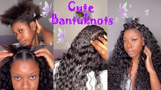 Basic Sew-In Hair Tutorial | Natural Curly Hairstyle W Cute Bantuknots | Ft. #Ulahair