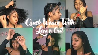 Quick Weave Tutorial Best Straight Bundles With Leave Out | Easily Protective Style #Ulahair