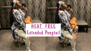 Heat Free  Extended Ponytail Ft Wiggins Hair | Loose Deep Wave | Natural Hair