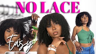 Ditch The Lace,  Quick Wig | Affordable Must Have Natural Kinky Curly Human Hair | Ft. Gorgius
