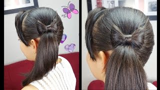 Side Ponytail And Hair Bow | Quick And Easy Hairstyles | Hairstyles For Short Hair
