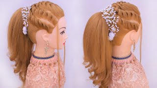 Curly Ponytail Hairstyle For Long Hair L Voluminous Ponytail Hairstyles L Wedding Hairstyles