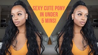 How To: Sleek 28 Inch Long Ponytail In Under 5 Minutes!!