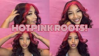How To: Pink Roots/Pink Skunk Stripe Wig | Ft. Mslynnhair