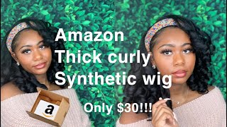 : Thick Curly Synthetic Headband Wig | Affordable Amazon Wig (Outre, Jeanette)