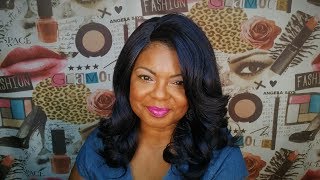 Sherise Swiss Lace Front Synthetic Wig With C-Part By Outre In The Color Dblu