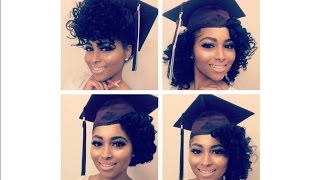 How To| Curly Natural Hair Graduation Cap Styles/Prom/Special Occasions Tutorial: Perm Rod Set