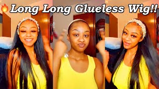 Long Headband Wig Tutorial! Quick Install Without Glue Protectively Who Trys? Ft. Ulahair