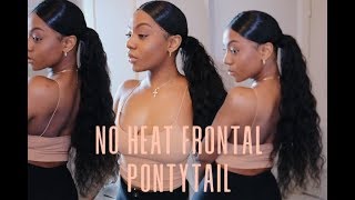 Frontal Ponytail On Natural Hair | No Heat!!!!