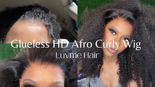 Luvme Hair Glueless Hd Afro Curly Frontal Wig