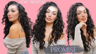Curly Wig Outre Promise Wig  Synthetic Where? Perfect Hairline 13X6 Lace Front Unit
