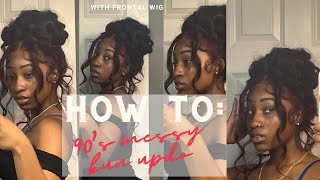 Jayda Wayda Messy Bun Updo|90'S Updo|Frontal Wig Updo Without 360Wig