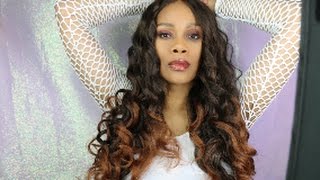 26" Brown Ombre Long Body Wave Synthetic Lace Front Wig Everydaywigs.Com