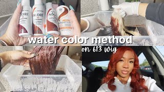 Dying 613 Wig Red/Ginger Using Water Color Method (Adore Hair Dye)