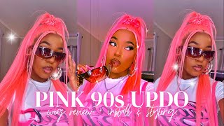 Pretty Pink Straight Lace Frontal Wig Review | 90S Hairstyle | Ft. Ashimary Hair