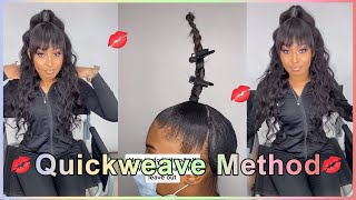 #Ulahair Review How To Quick Weave Halfuphalfdown Ponytail With Bangs(Natural Hairstyle)