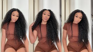 Too Gorgeous!!! Skin-Melted Hd Lace Curly Wave Wig Install Ft. West Kiss Hair