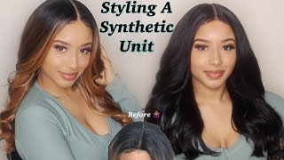Transform A Synthetic Wig To Look More Natural | No Lace Front | Valentino Wigs!