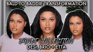 Synthetic Headband Wigs?! Under $20 Janet Collection Crescent Band Wig Review | Desi, Brio + Etta