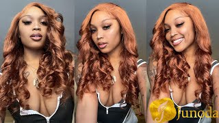 Autumn Ready Affordable Ginger Brown Body Wave Wig! Beginner Friendly Instal Ft Junoda Wig