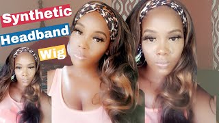 The Best Highlighted Synthetic Headband Wig On Amazon Hands Down Ft Aisi Hair I Amazon Wig Review