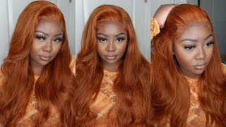 The Best Fall Hair Color  Super Easy Install | Ginger Frontal Wig | Tunefulhair