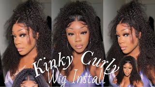  Bomb Kinky Curly Wig Half Up Half Down *Very Full* 24 Inch Lace Frontal Ft. Nadula Hair