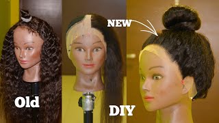 Making A Brand New Wig From Scratch Out Of An Old Wig | With Diy T-Shaped Frontal