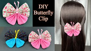 Diy Butterfly Hair Clip. How To Make Butterfly Clip. Beautiful Hair Clip. Butterfly Fabric.