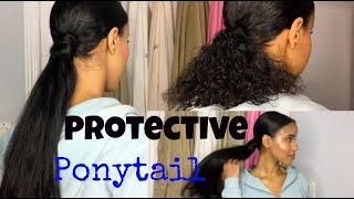 How To Do A Long Ponytail Using Clip-In Extensions (Protective Hairstyle) | Osh And Akela