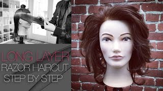 How To Cut A Long Layered Haircut With A Razor - Step By Step