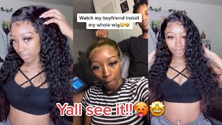 Hd Lace Meltdown! Boyfriend Install Our Loose Curly Lace Wig For Her | Adorable #Ulahair.
