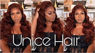We Ginger Babes! 13*4 Lace Wig Install + Styling | Aliexpress Unice Hair