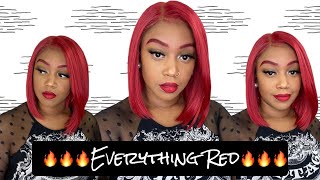 Red Eyebrow Tutorial No Dye | Red Bob Wig| No Dye Beginner Friendly| Maykayla| Sensationnel
