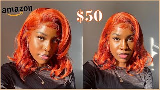 Orange Synthetic Wig Install! |Amazon Synthetic Wig (Orange Bob)