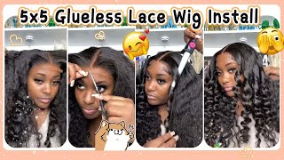 #Ulahair  5X5 Hd Glueless Lace Wig Reviewlace Meltdown + Perfect Wand Curls Tutorial