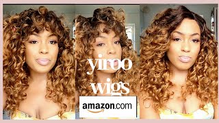 Yiroo Hair Amazon Ombre Synthetic Curly Lace Frontal Wig