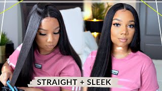 Wow!!! 26" Straight Hair + Middle Part| Easy & Fast Wig Install  | Julia Hair
