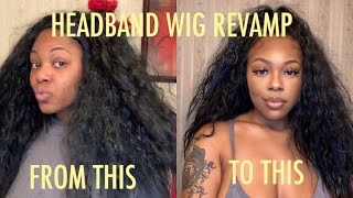 Half Up Half Down Style With Headband Wig | Synthetic Wig Revamp #Jessicabtv #Wigreview