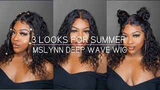 Natural Melted 360 Lace Wig | Deep Wave Lace Wig Ft. Mslynn Hair