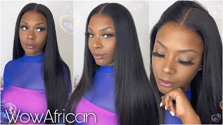 Wowafrican | 13X6In Hd Lace Front Wig Silky Straight & Yaki Straight Hair With Layers [Mayra]