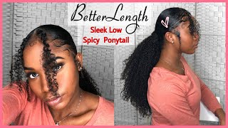 Spicy Sleek Low Ponytail W/ Betterlength Kinky Curly Clip Ins || Natural Hairstyle
