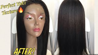 "Relaxing My Kinky Straight Wig!" Part 2 | Omgherhair Kinky Straight 360 Lace Wig