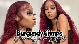 26In 99J Lace Front Wig Install + Loose Crimps & Dramatic Baby Hairs Ft. Unice Hair