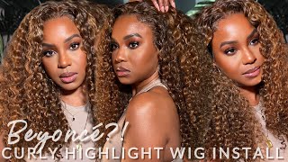 Beyonce?! Best Curly Highlight Wig Install | Sunber Hair | Alwaysameera