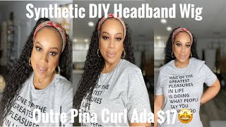 Outre Pina Curl Ada Converti-Cap L Affordable Diy Synthetic Headband Wig L No Leave Out L Half Wig